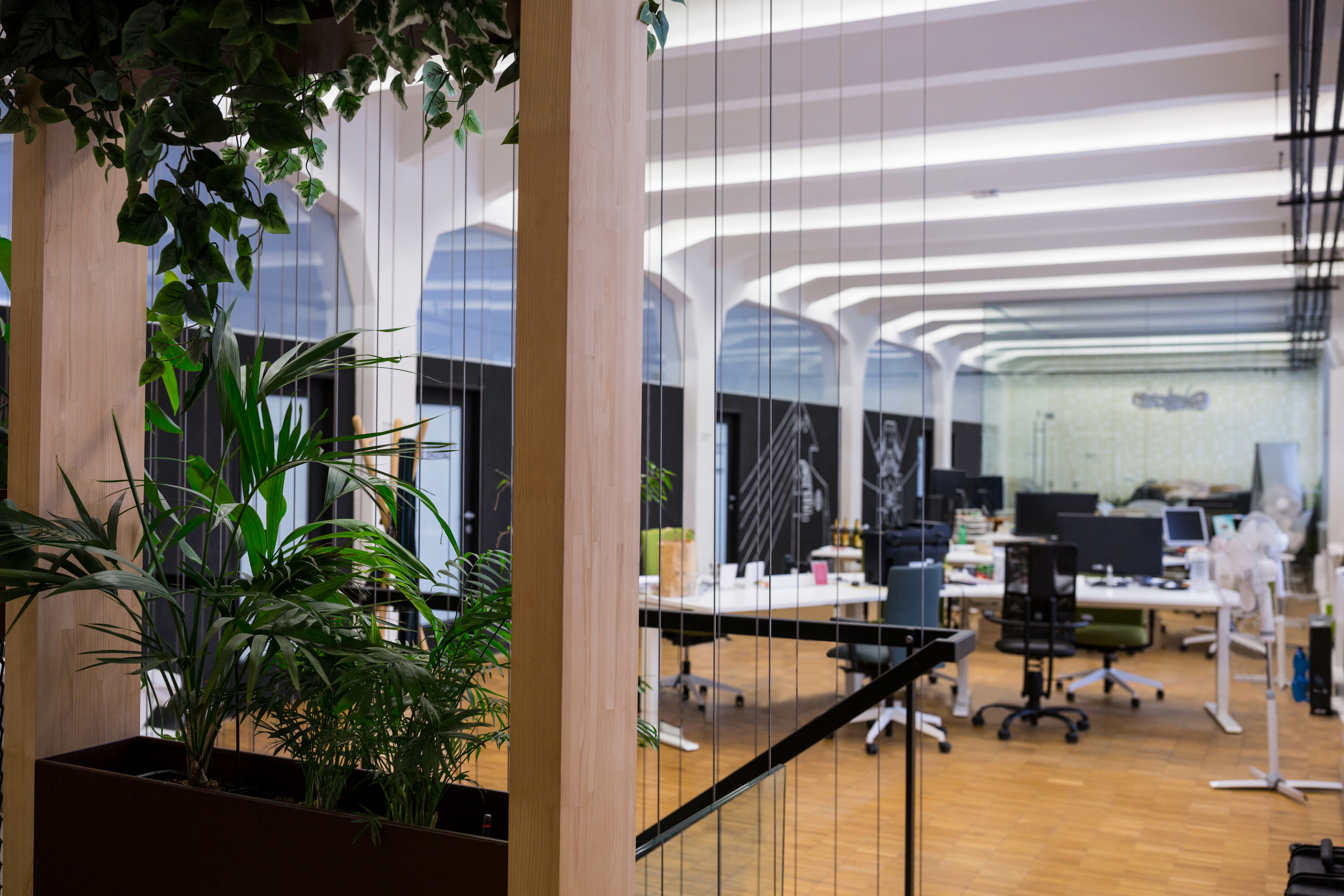 Modern office interior with team workspace